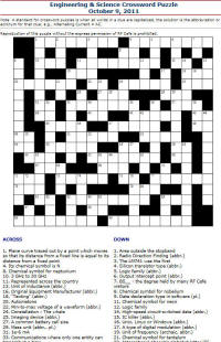 Typical Weekly Engineering & Science Crossword Puzzle (2004 collection) - RF Cafe