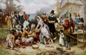 The First Thanksgiving, Jean Leon Gerome Canvas Art Print - RF Cafe