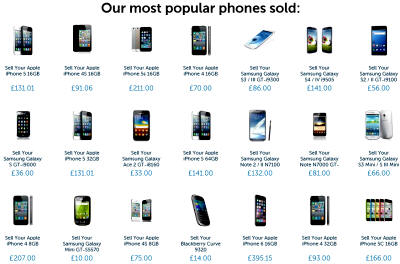 OnRecycle's most popular phone models - RF Cafe