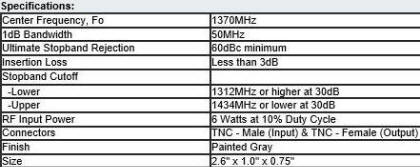 BPF1370-50-CD-TNCMF-LK specifications