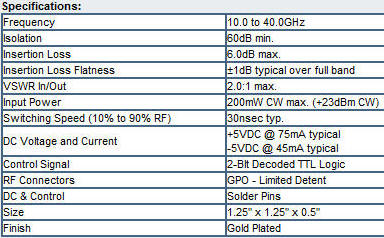 PMI Model No. P4T-10G40G-60-T-GPO electrical specs