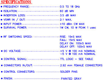 PMI Model No. SWN-2181-TRA specifications - RF Cafe