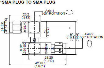 SMA Plug to SMA Plug Multi-Directional Adaptor - RF Cafe