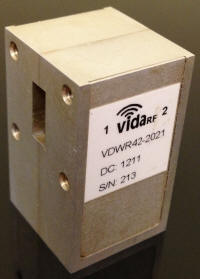 VidaRF VDWR42-2021-A Waveguide Isolator - RF Cafe