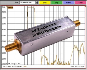 KR Electronics Intros 70 MHz Bandpas Filter - RF Cafe