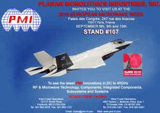 Visit Planar Monolithics Industries, Inc. at EuMW 2015, Stand 107 - RF Cafe